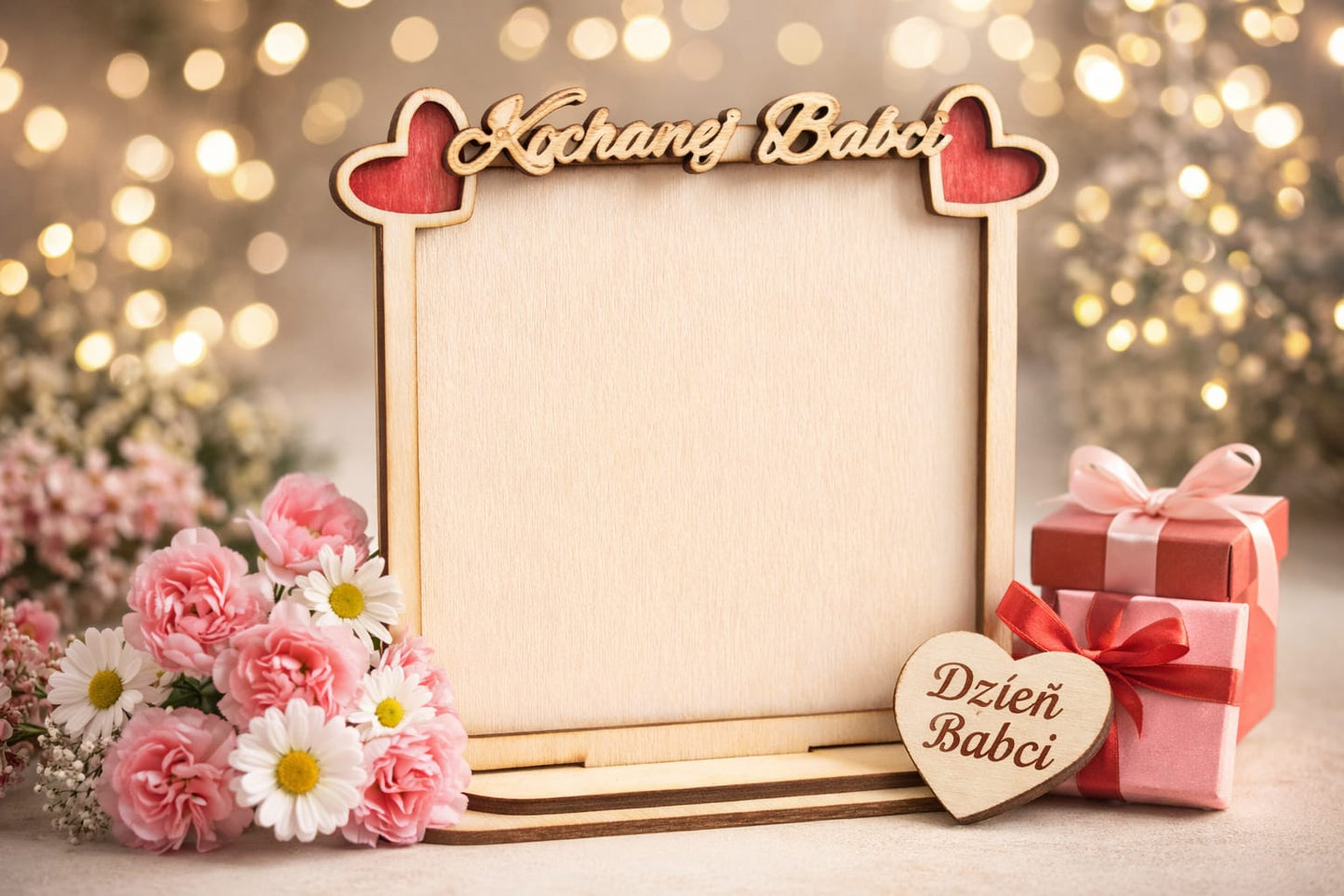 Mini ramka na zdjęcie- dzień babci- drewno | Miloo.gift