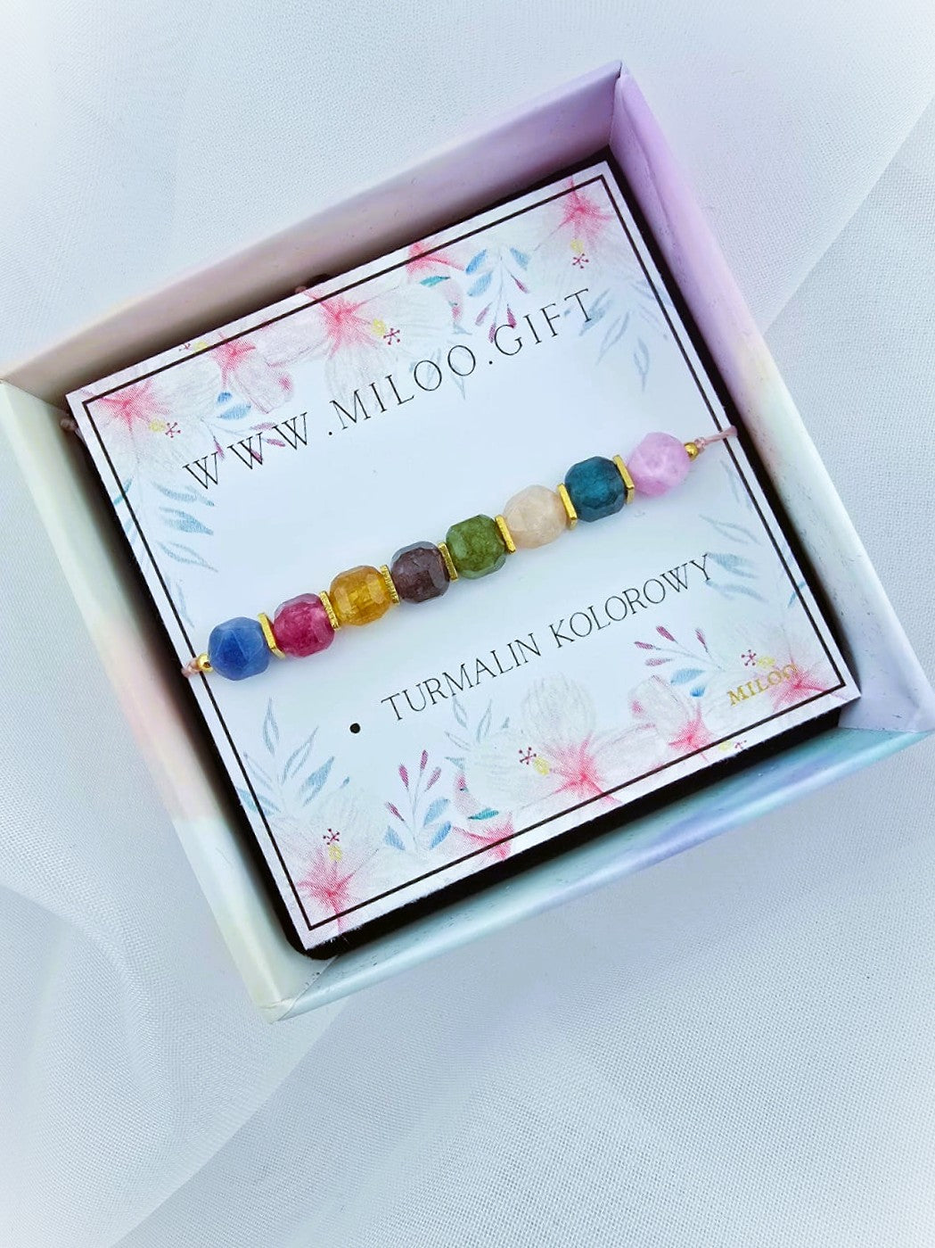 Bransoletka ochronna z kolorowym turmalinem
