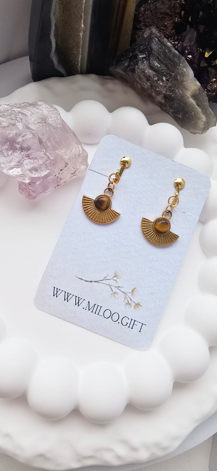 Klipsy z tygrysim okiem