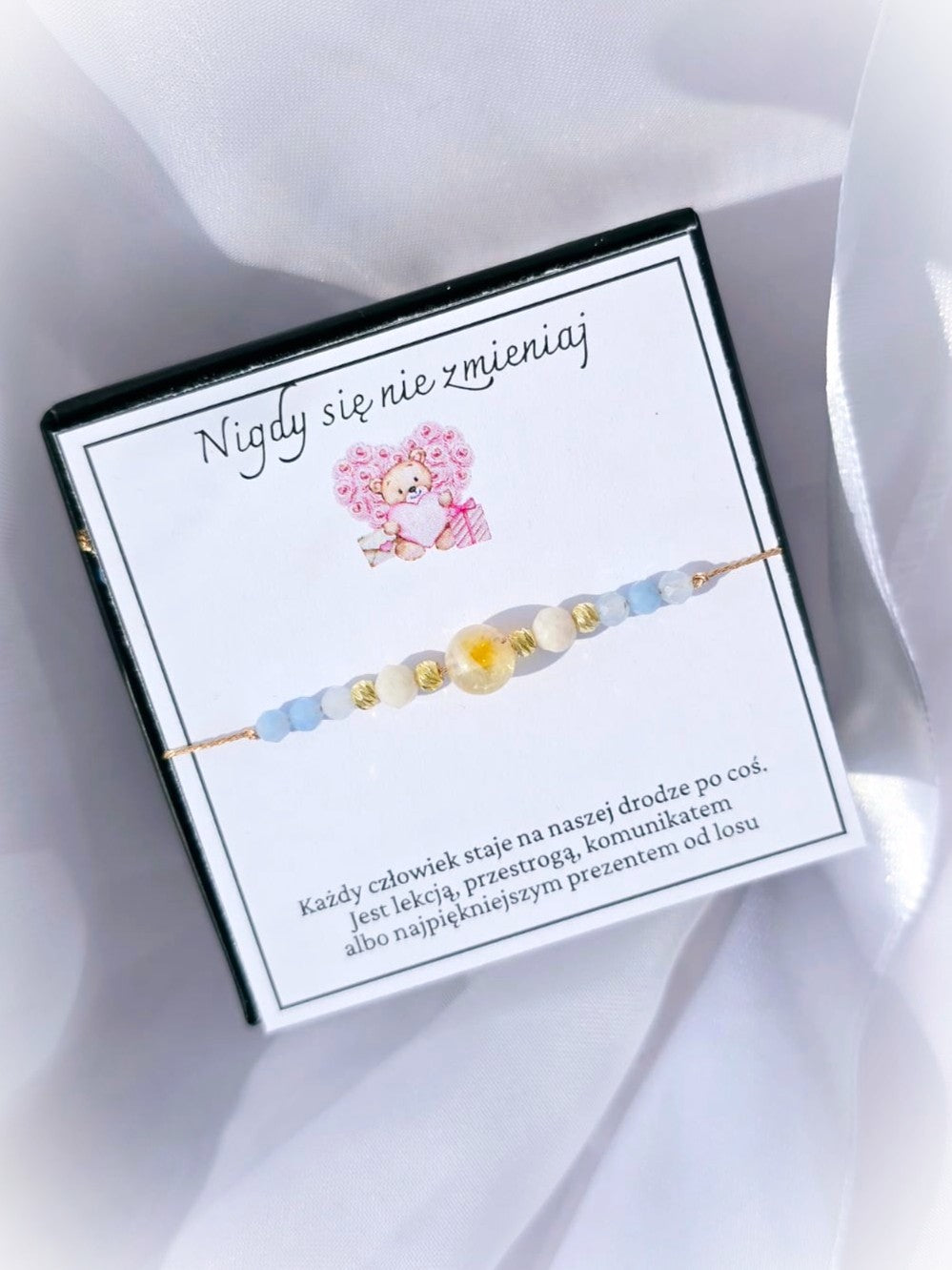 Bransoletka z akwamarynem i cytrynem