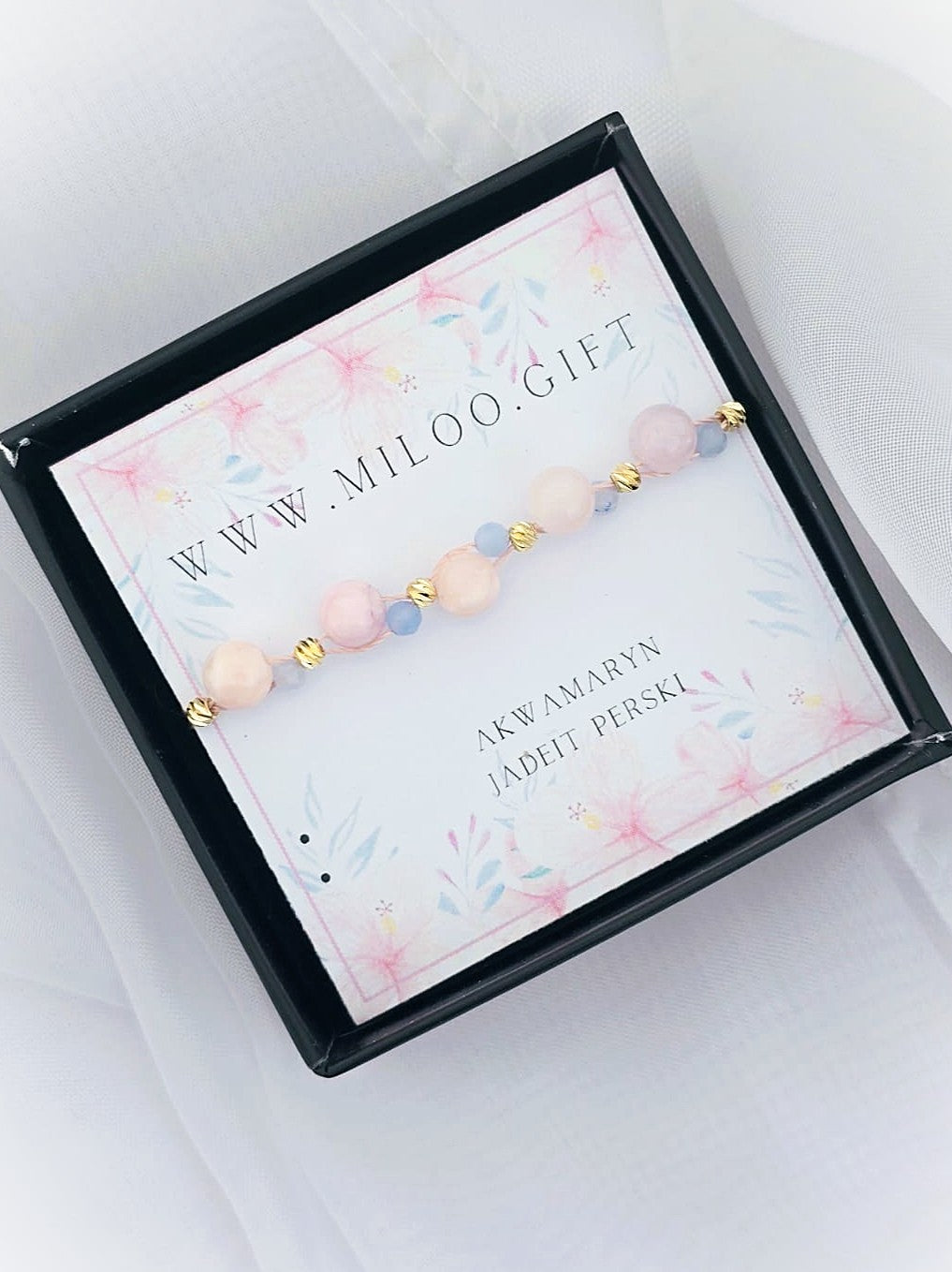 Bransoletka z Akwamarynem i jadeitem perskim