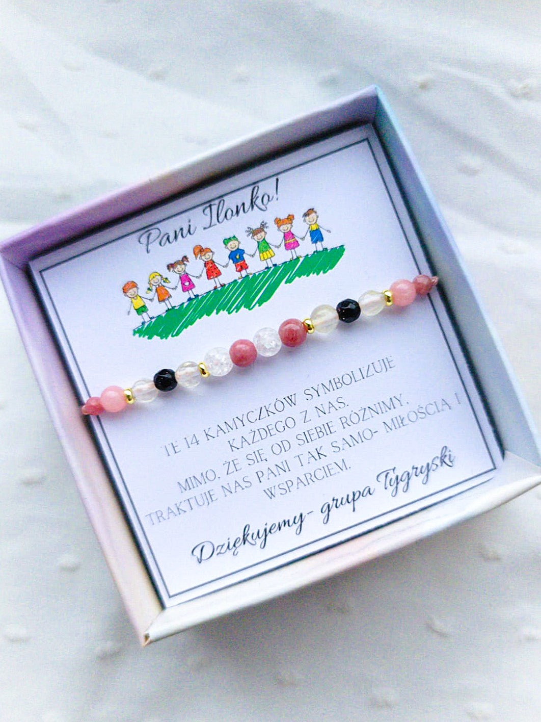 Bransoletka- dla nauczyciela wychowania przedszkolnego- do 18 kamieni