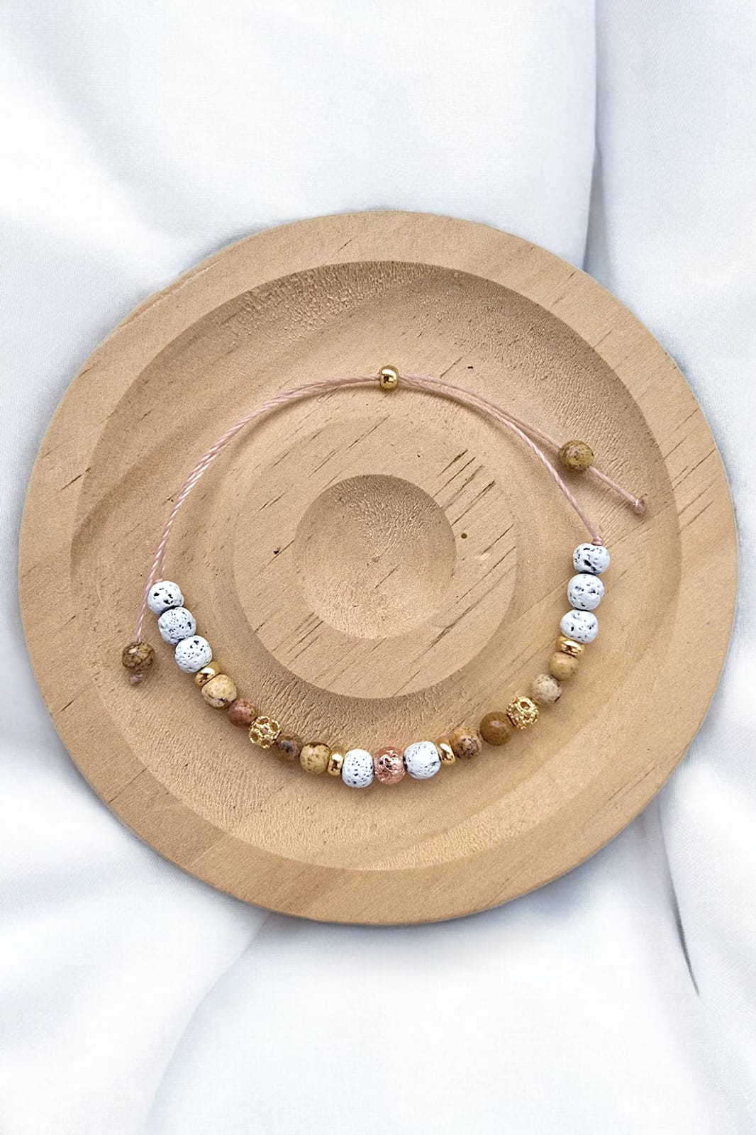 Bransoletka dla nauczyciela- lawa wulkaniczna, jaspis brązowy