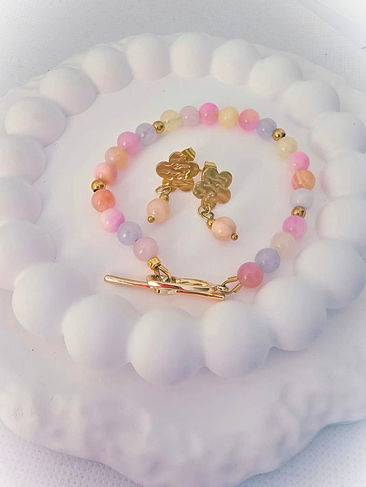 Komplet bransoletka i kolczyki z jadeitu perskiego