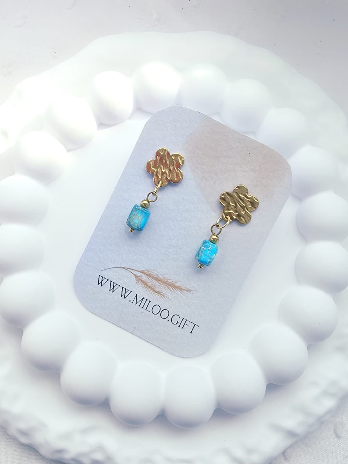 Kolczyki z jaspisem morskim