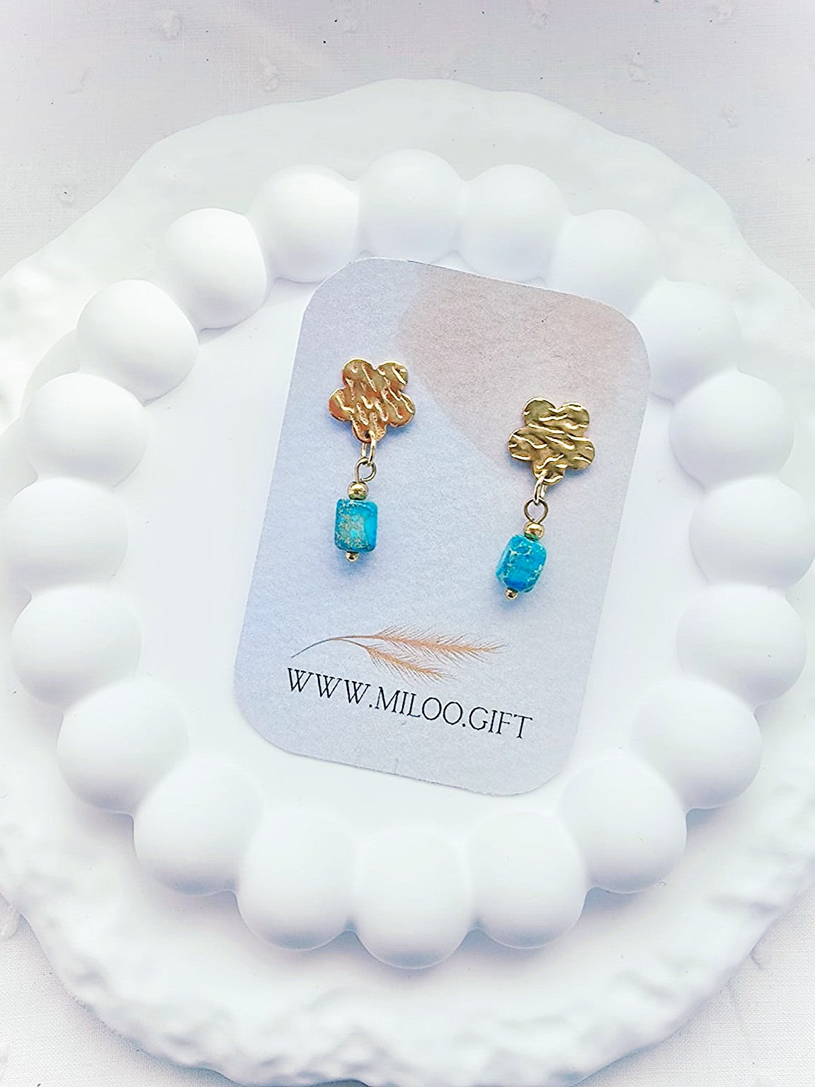 Kolczyki z jaspisem morskim