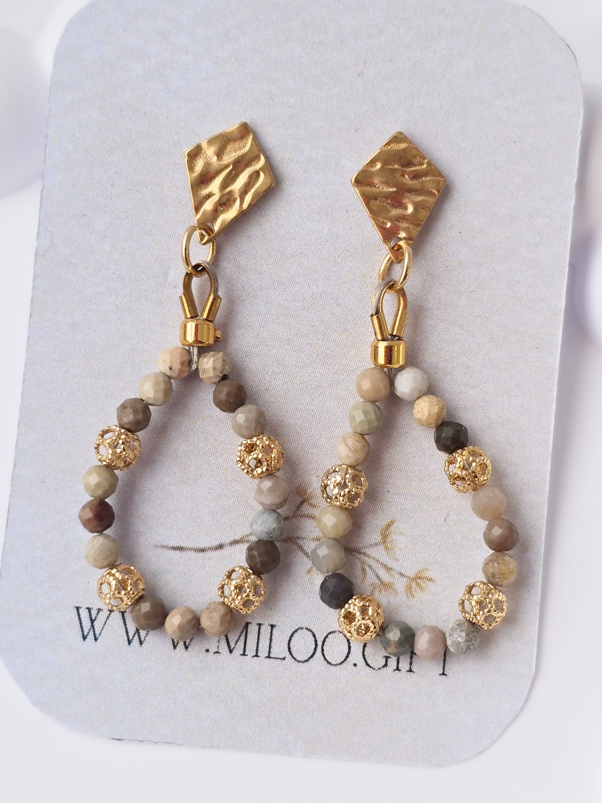 Kolczyki z jaspisem Gobi