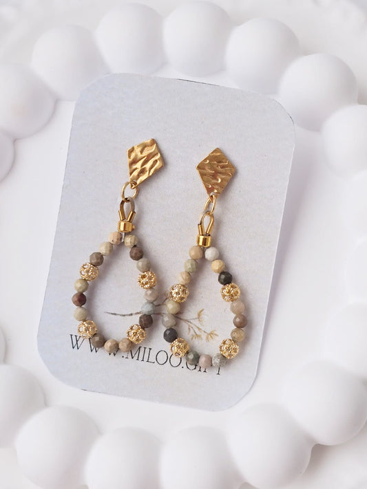 Kolczyki z jaspisem Gobi