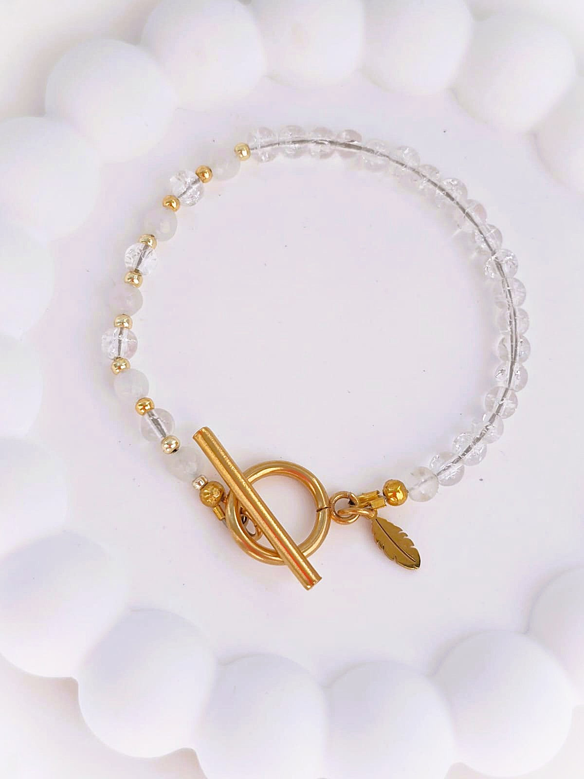 Bransoletka z kryształem górskim handmade