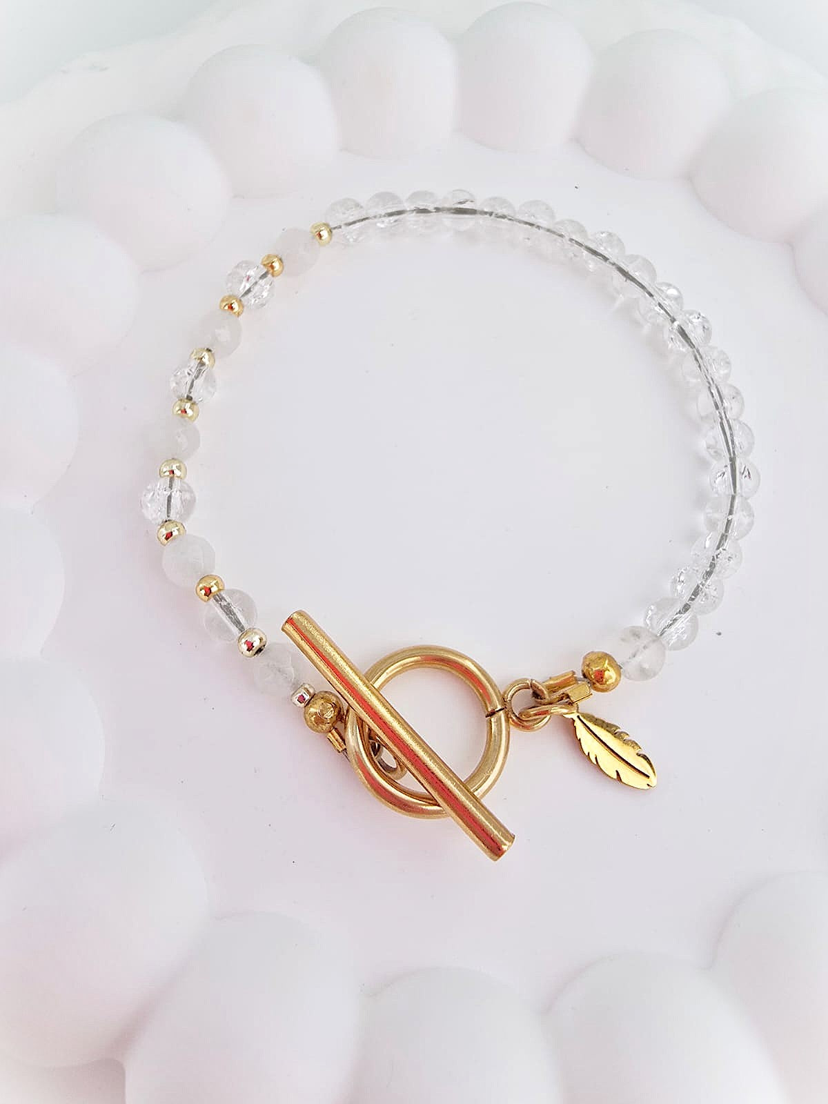 Bransoletka z kryształem górskim handmade