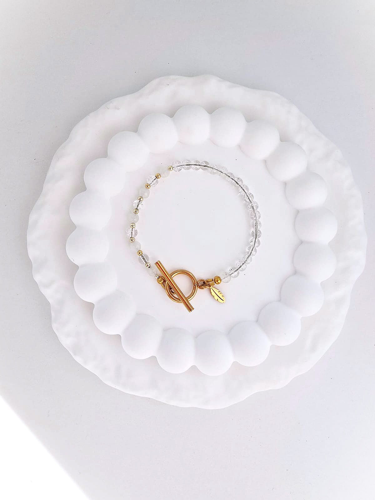 Bransoletka z kryształem górskim handmade