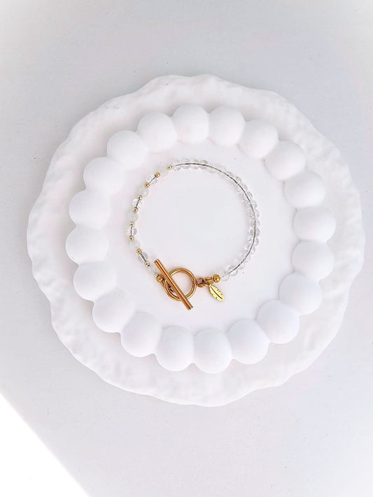 Bransoletka z kryształem górskim handmade