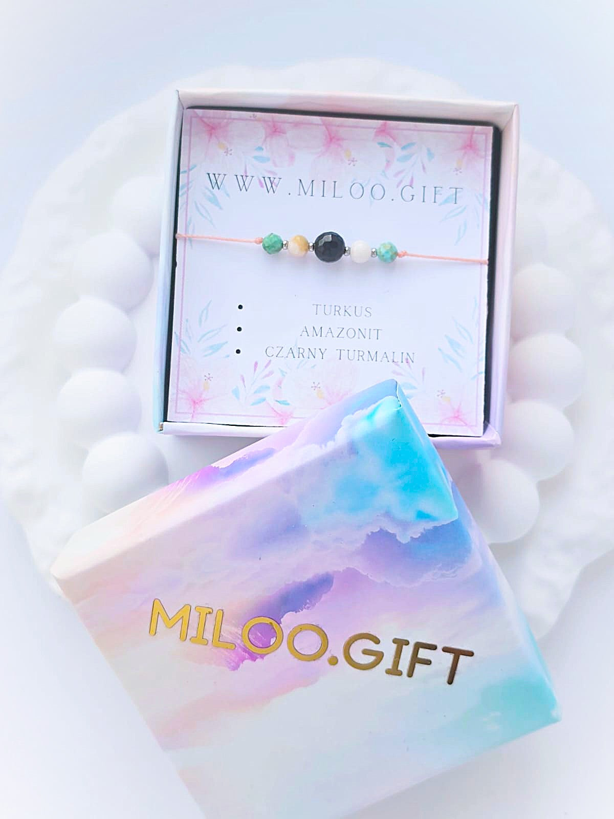 Bransoletka dla nauczyciela- Turkus, amazonit, Onyks