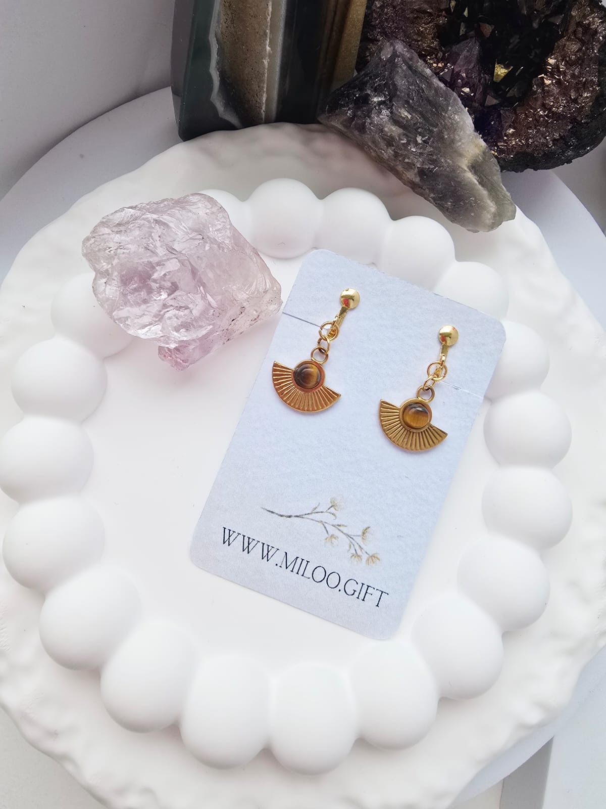 Klipsy z tygrysim okiem