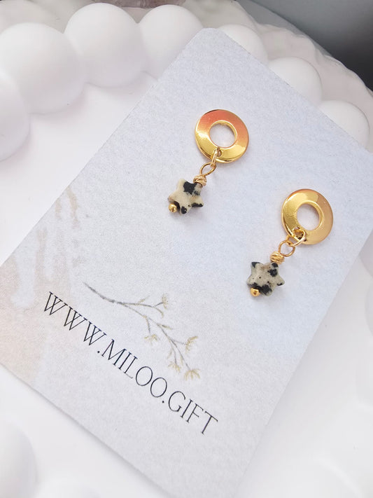 Kolczyki z jaspisem dalmatyńskim