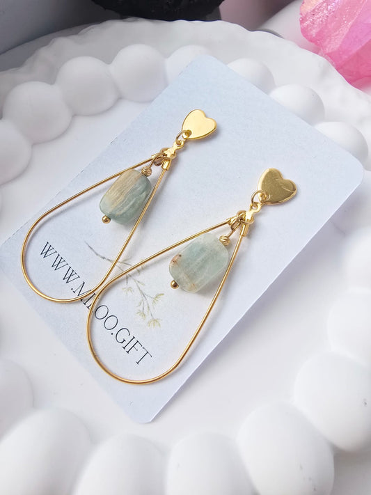 Długie wiszące kolczyki z kalcytem