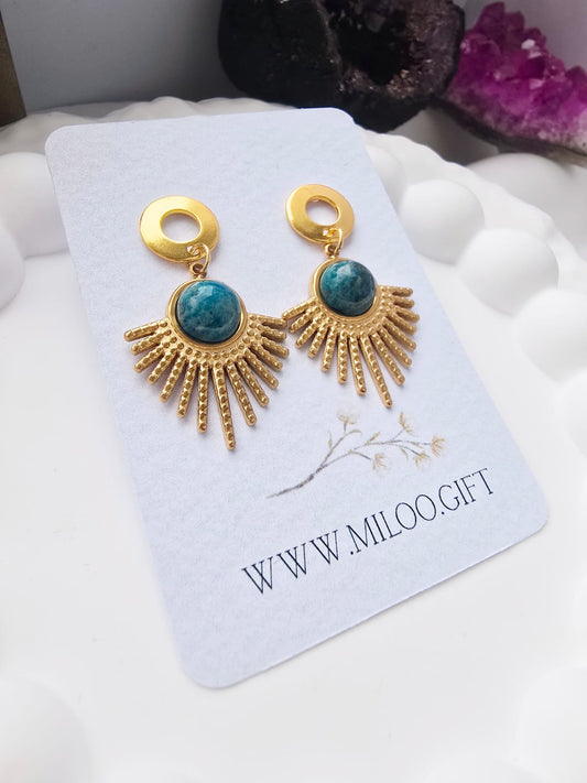 Kolczyki z niebieskim agatem (chalcedonem)