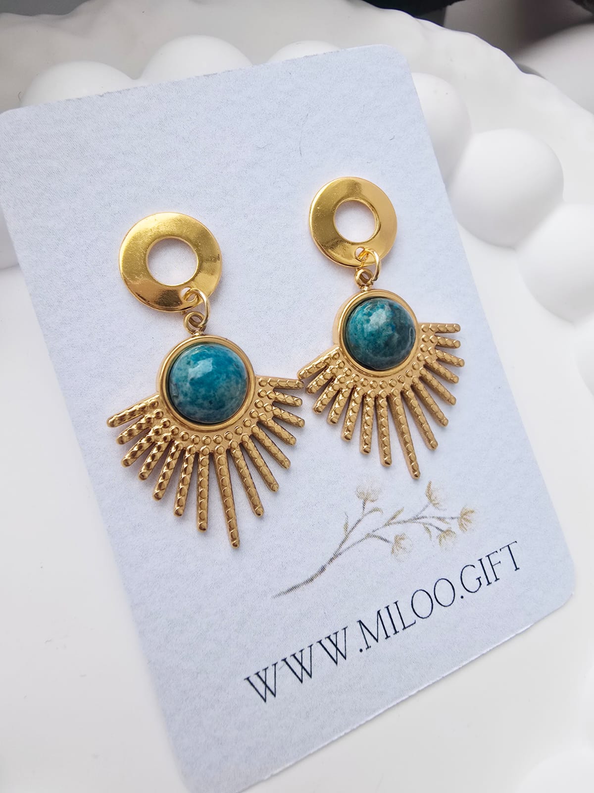 Kolczyki z niebieskim agatem (chalcedonem)