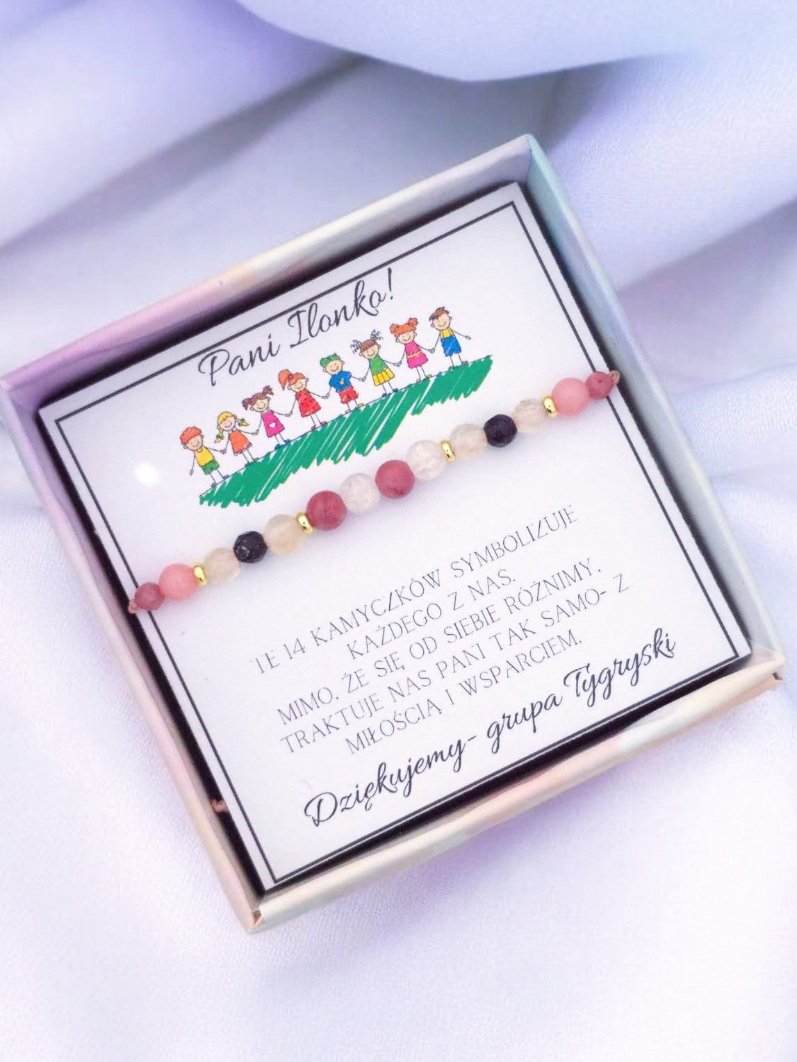 Bransoletka- dla nauczyciela wychowania przedszkolnego- do 18 kamieni