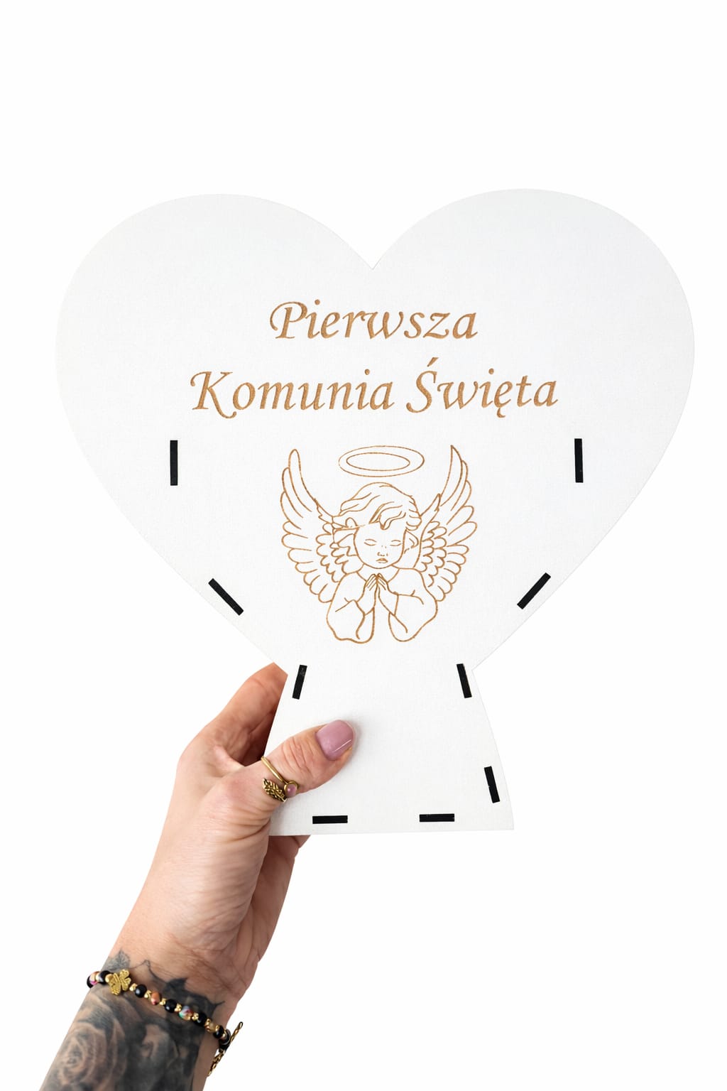 Pudełko w kształcie kielicha mszalnego z sercem | Box komunijny DIY 28x28 cm