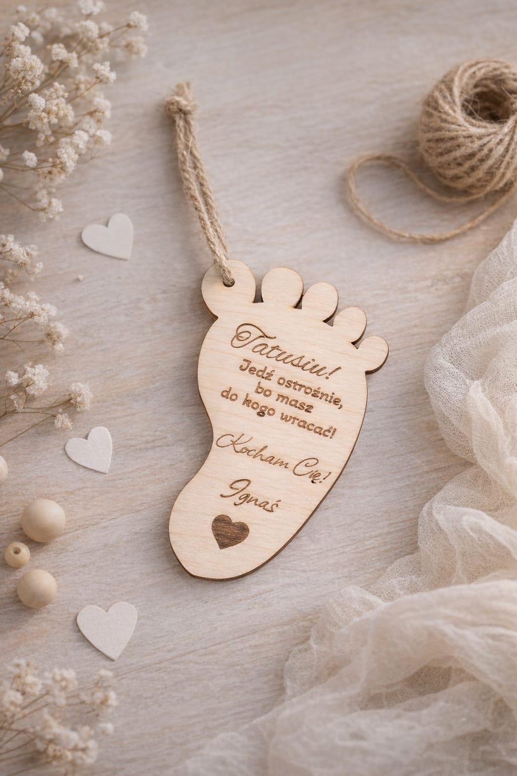 Personalizowana zawieszka do samochodu –prezent z dedykacją dla taty/ mamy/ babci| Miloo.Gift