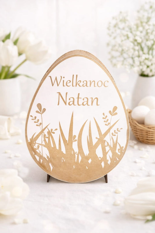 🐣Pudełko na słodycze jajko wielkanocne | HDF biały | DIY + personalizacja